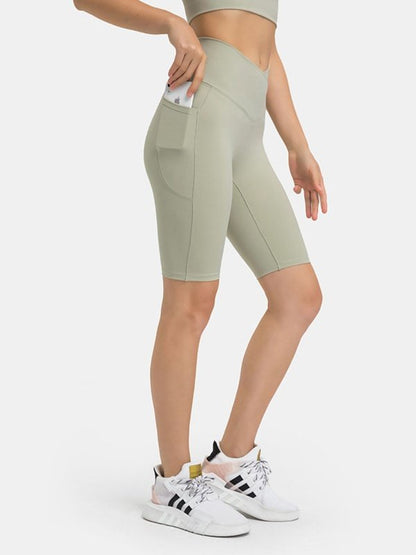 High Waist Biker Shorts with Pockets Activewear LoveAdora