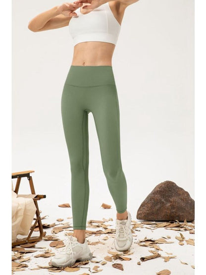 Seamless Fleece Lined Wide Waistband Leggings Activewear LoveAdora