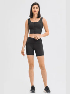 Zipper Front Sport Tank Top Activewear LoveAdora