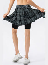 Load image into Gallery viewer, Plaid Faux Layered Sports Culottes Activewear LoveAdora