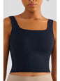 Square Neck Cropped Sports Tank Activewear LoveAdora