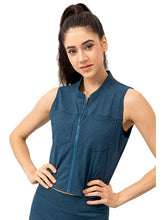 Load image into Gallery viewer, Highly Stretchy Zip Up Sports Vest with Breast Pockets Activewear LoveAdora