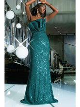 Load image into Gallery viewer, Sequin Ruffled Strapless Formal Dress Evening Gown LoveAdora