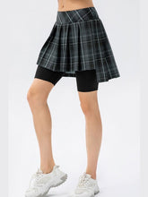 Load image into Gallery viewer, Plaid Faux Layered Sports Culottes Activewear LoveAdora