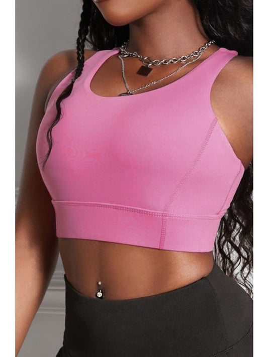 Cutout Racerback Sports Bra Activewear LoveAdora