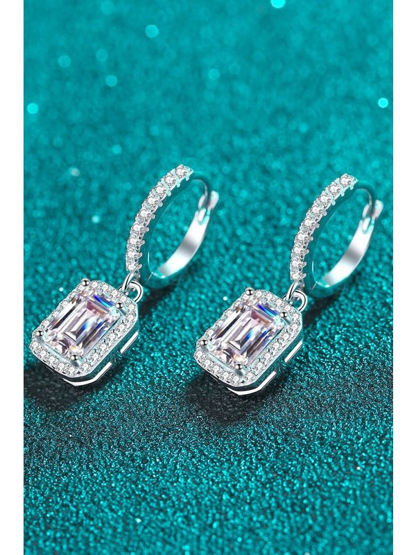 Moissanite 925 Sterling Silver Drop Earrings Earrings LoveAdora