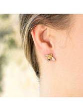 Load image into Gallery viewer, BEE Mine! 14 Karat Gold Plated Signity CZ Bee Earrings Jewelry LoveAdora