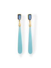 Load image into Gallery viewer, 14 Karat Gold Plated Chalcedony and Glass Post Earrings Earrings LoveAdora