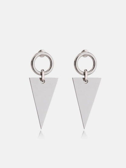 Stainless Steel Triangle Dangle Earrings Earrings LoveAdora