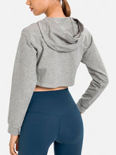 Load image into Gallery viewer, Long Sleeve Cropped Sports Hoodie Activewear LoveAdora