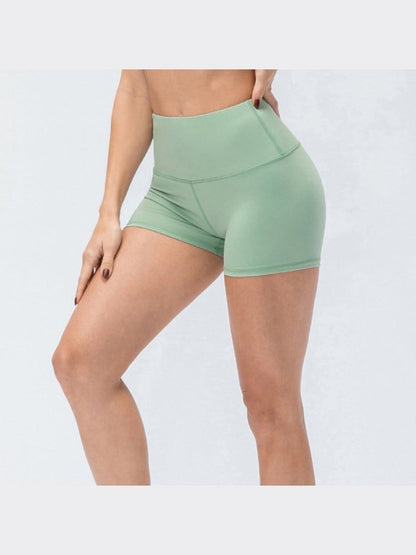 Exposed Seam High Waist Yoga Shorts Activewear LoveAdora