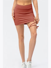 Load image into Gallery viewer, Ribbed Lace-Up Pocketed Sports Skirt Activewear LoveAdora