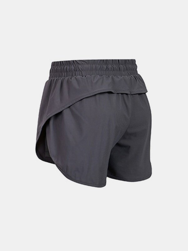 Two-Tone Drawstring Waist Faux Layered Athletic Shorts Activewear LoveAdora