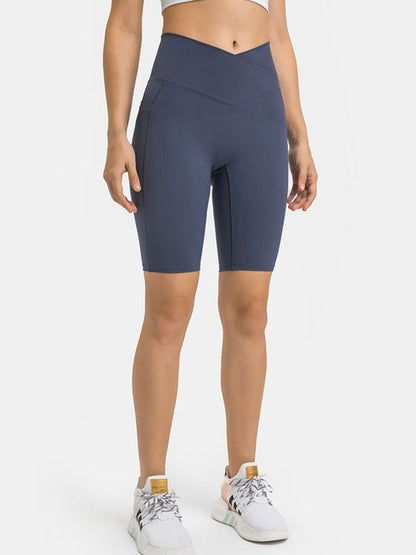 High Waist Biker Shorts with Pockets Activewear LoveAdora