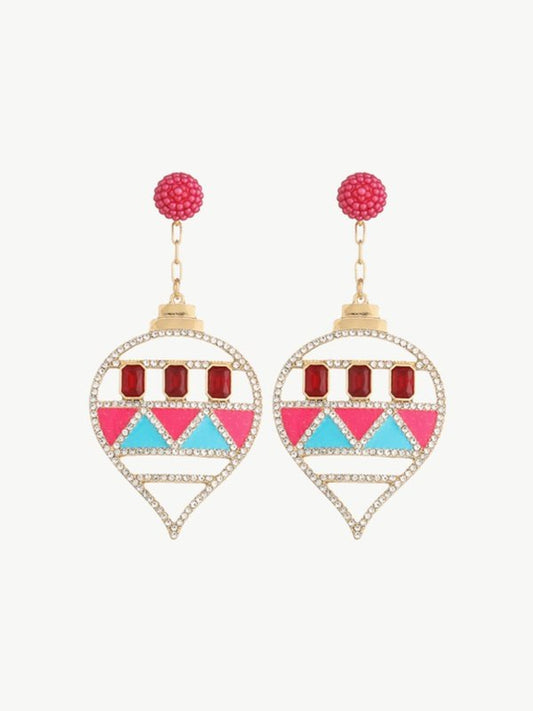 Rhinestone Multicolored Drop Earrings Earrings LoveAdora