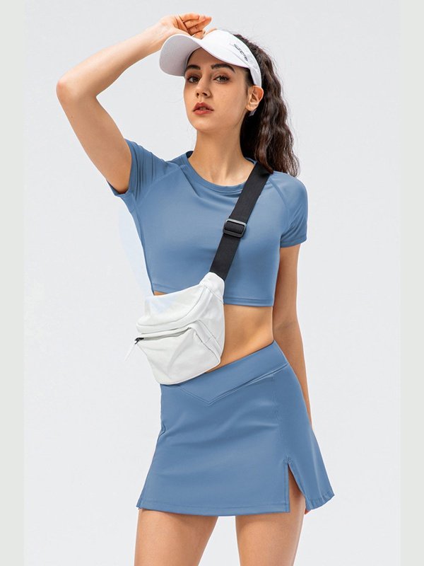 Cropped Raglan Sleeve Yoga Top Activewear LoveAdora