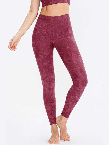 Printed High Waist Yoga Leggings Activewear LoveAdora