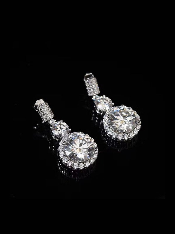 Moissanite 18K Platinum-Plated Drop Earrings Earrings LoveAdora