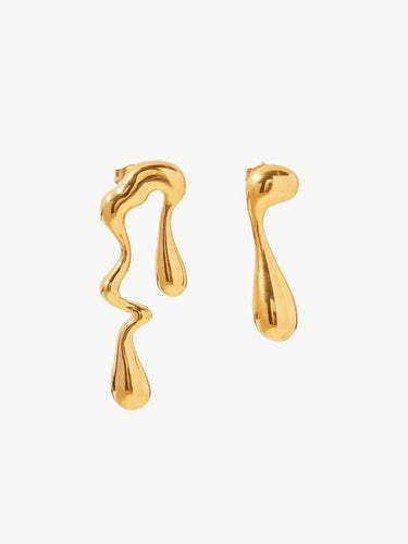 18K Gold Plated Geometric Mismatched Earrings Earrings LoveAdora