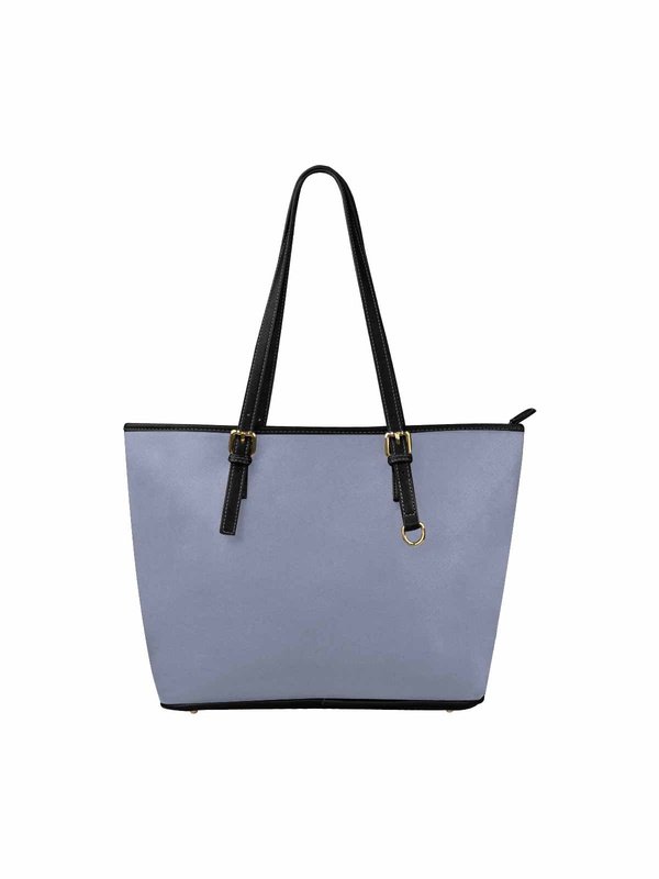 Uniquely You Cool Gray - Large Leather Tote Bag with Zipper Tote Bag LoveAdora