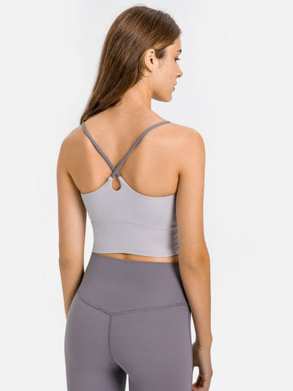 Crisscross Back Scoop Neck Sports Cami Activewear LoveAdora