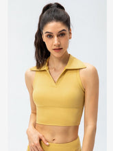 Load image into Gallery viewer, Cropped Collared Yoga Tank Activewear LoveAdora