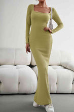 Load image into Gallery viewer, Long Sleeve Square Neck Maxi Bodycon Dress