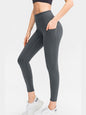 Pocketed Elastic Waistband Yoga Leggings Activewear LoveAdora