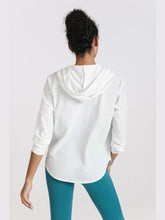 Load image into Gallery viewer, Curved Hem Drawstring Hooded Sports Jacket Activewear LoveAdora