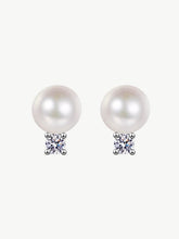 Load image into Gallery viewer, Moissanite Pearl Stud Earrings Earrings LoveAdora