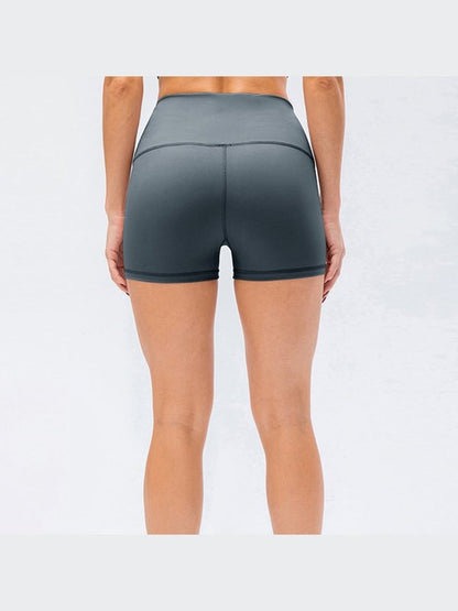 Exposed Seam High Waist Yoga Shorts Activewear LoveAdora