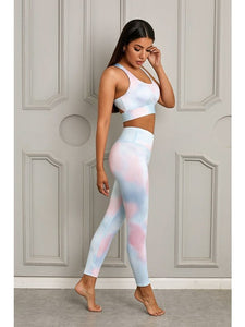 Printed Sports Bra and Leggings Set Activewear LoveAdora