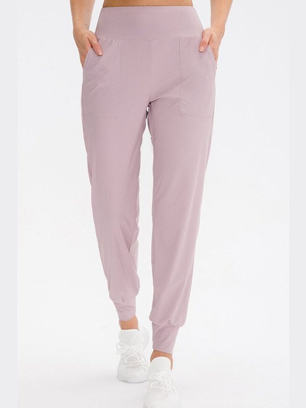 High Waist Joggers with Pockets Activewear LoveAdora