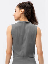 Load image into Gallery viewer, Highly Stretchy Zip Up Sports Vest with Breast Pockets Activewear LoveAdora