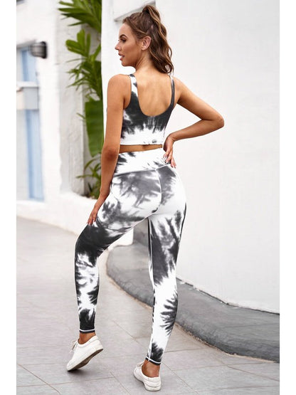 Tie-dye Crop Top and Leggings Set Activewear LoveAdora