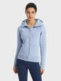 Zip Up Seam Detail Hooded Sports Jacket Activewear LoveAdora