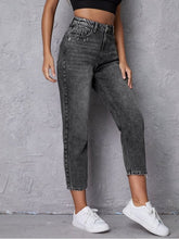 Load image into Gallery viewer, High-Waisted Cropped Jeans with Pockets Denim Jeans LoveAdora