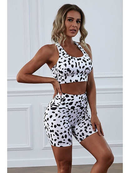 Animal Print Sports Bra and Shorts Set Activewear LoveAdora