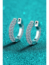 Load image into Gallery viewer, 925 Sterling Silver Moissanite Huggie Earrings Earrings LoveAdora