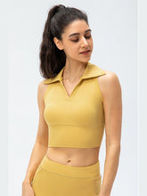 Load image into Gallery viewer, Cropped Collared Yoga Tank Activewear LoveAdora