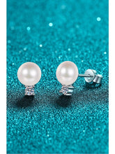 Load image into Gallery viewer, Moissanite Pearl Stud Earrings Earrings LoveAdora