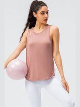 Load image into Gallery viewer, Cutout Side Slit Athletic Tank Activewear LoveAdora