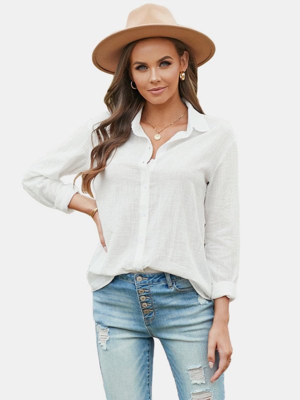 Button-Down Collared Blouse