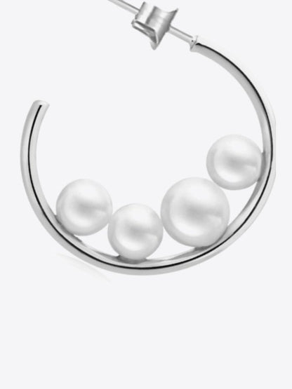 Can't Stop Your Shine Pearl C-Hoop Earrings Earrings LoveAdora