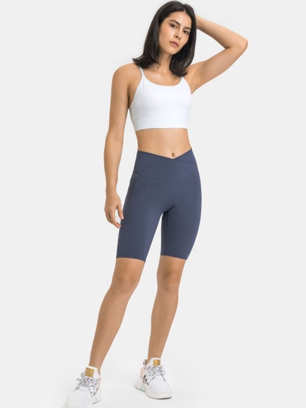 High Waist Biker Shorts with Pockets Activewear LoveAdora