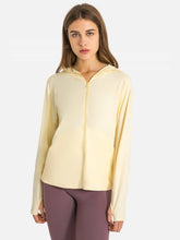 Load image into Gallery viewer, Zip Up Dropped Shoulder Hooded Sports Jacket Activewear LoveAdora