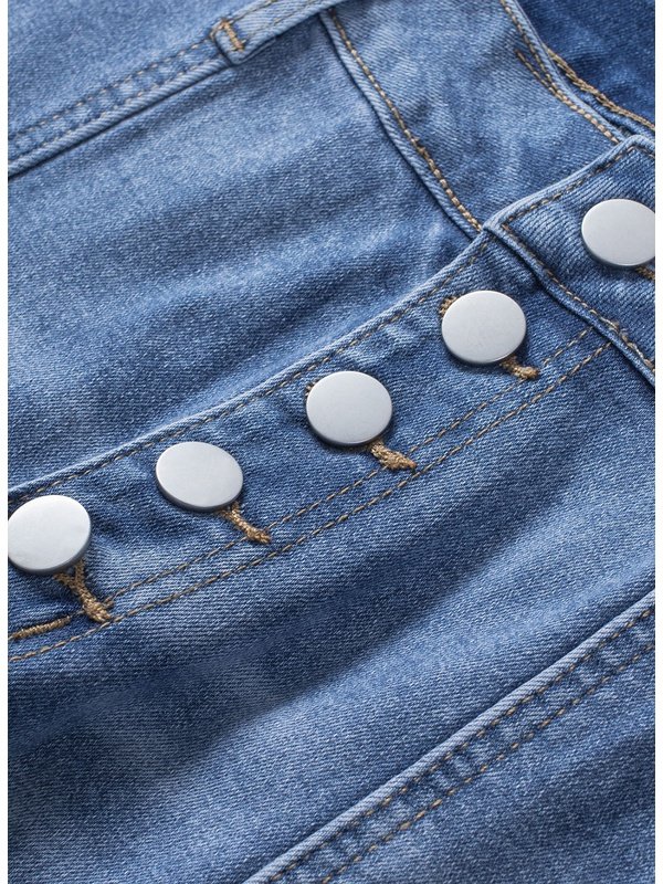Button Fly Center Seam High Rise Jeans Denim Jeans LoveAdora