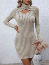 Load image into Gallery viewer, Long Sleeve Ribbed Sweater Dress