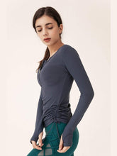 Load image into Gallery viewer, Half-Zip Drawstring Long Sleeve Sports Top Activewear LoveAdora