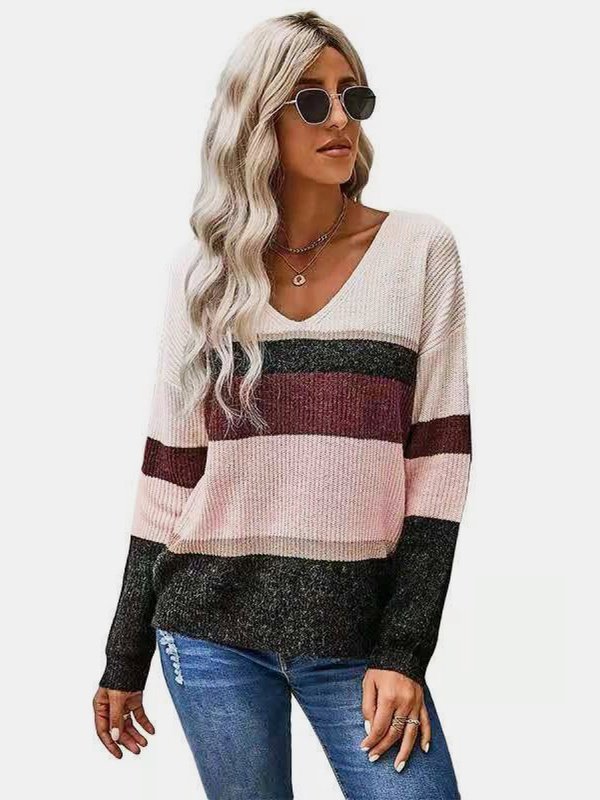 Colorblock Drop Shoulder Sweater
